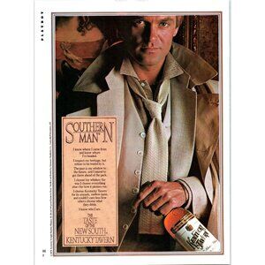 1981 Kentucky Tavern Bourbon Vintage Print Ad 80s Fashion Pop Collar Wall Art